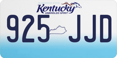KY license plate 925JJD