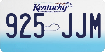 KY license plate 925JJM