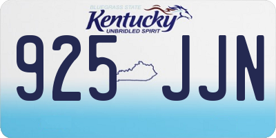 KY license plate 925JJN