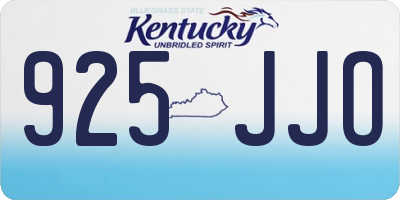 KY license plate 925JJO