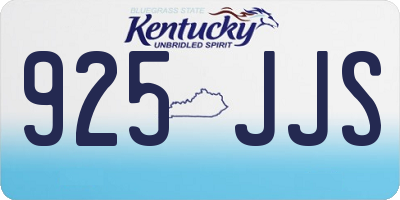 KY license plate 925JJS