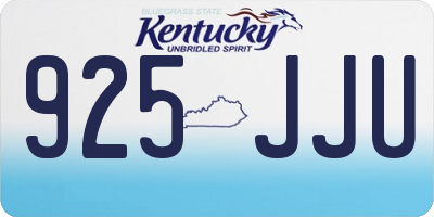 KY license plate 925JJU