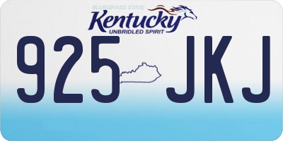 KY license plate 925JKJ