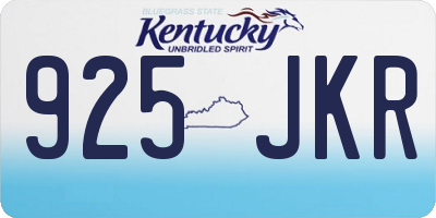 KY license plate 925JKR