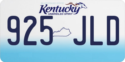 KY license plate 925JLD