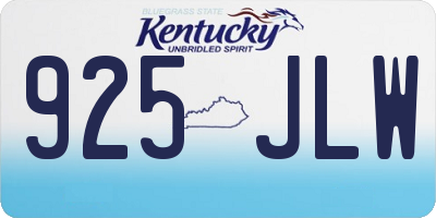 KY license plate 925JLW