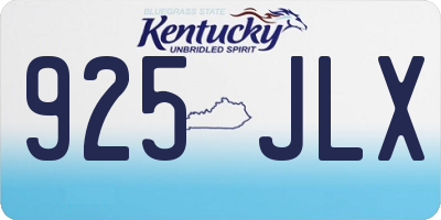 KY license plate 925JLX