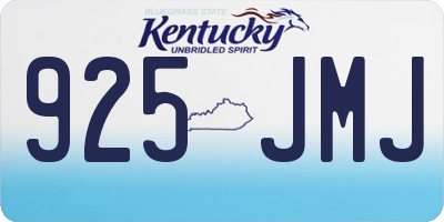 KY license plate 925JMJ