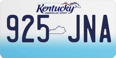 KY license plate 925JNA