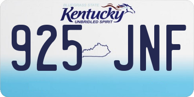 KY license plate 925JNF