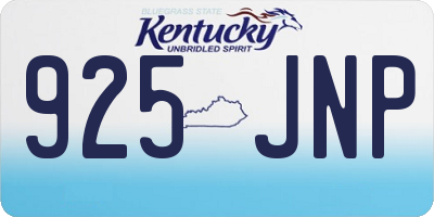 KY license plate 925JNP