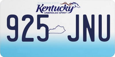 KY license plate 925JNU