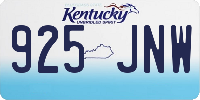 KY license plate 925JNW