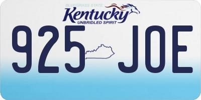 KY license plate 925JOE