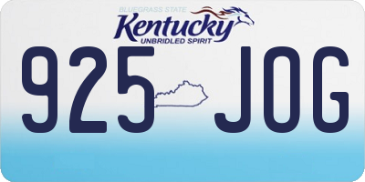 KY license plate 925JOG