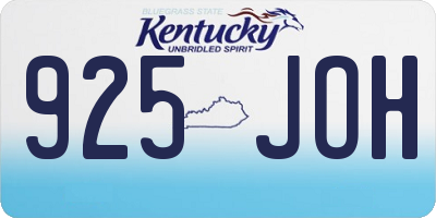 KY license plate 925JOH