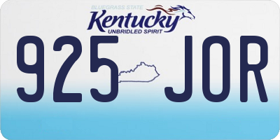 KY license plate 925JOR