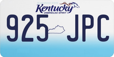 KY license plate 925JPC