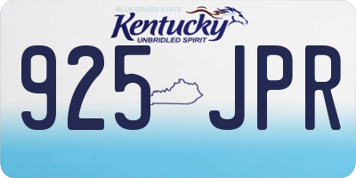 KY license plate 925JPR