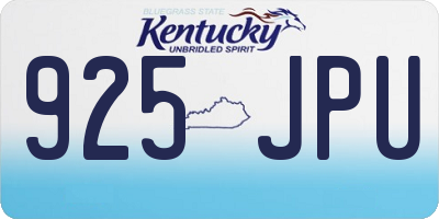 KY license plate 925JPU