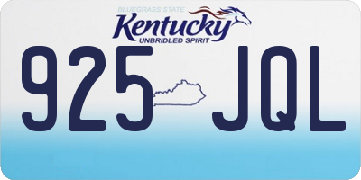 KY license plate 925JQL