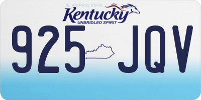 KY license plate 925JQV
