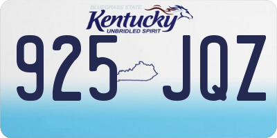 KY license plate 925JQZ