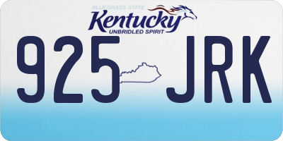 KY license plate 925JRK