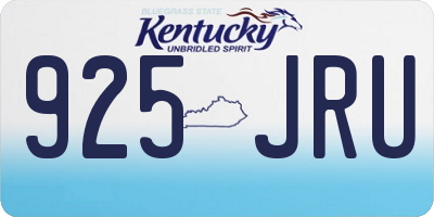 KY license plate 925JRU