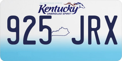 KY license plate 925JRX