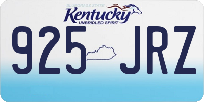KY license plate 925JRZ