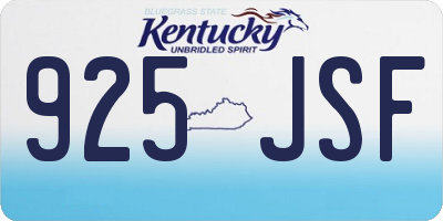 KY license plate 925JSF