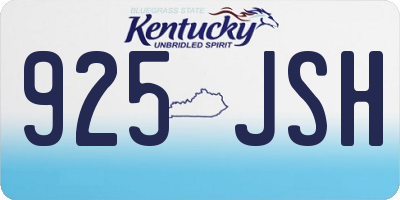 KY license plate 925JSH
