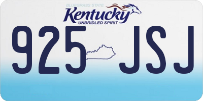 KY license plate 925JSJ
