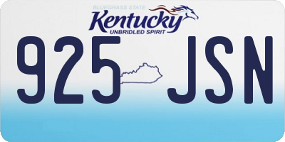 KY license plate 925JSN