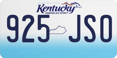 KY license plate 925JSO