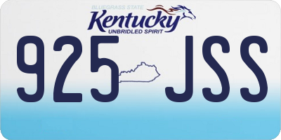 KY license plate 925JSS