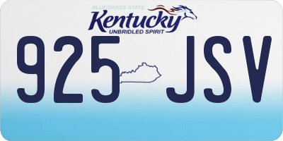 KY license plate 925JSV