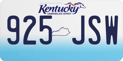 KY license plate 925JSW