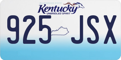 KY license plate 925JSX