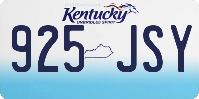 KY license plate 925JSY