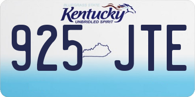 KY license plate 925JTE