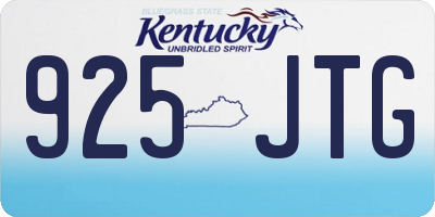 KY license plate 925JTG