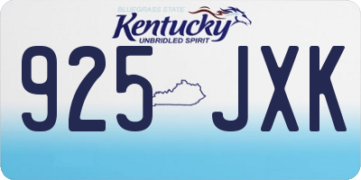 KY license plate 925JXK