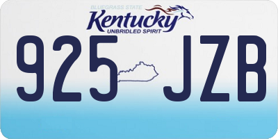 KY license plate 925JZB