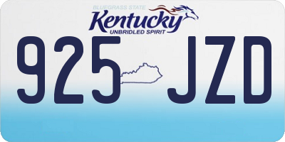 KY license plate 925JZD