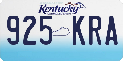 KY license plate 925KRA