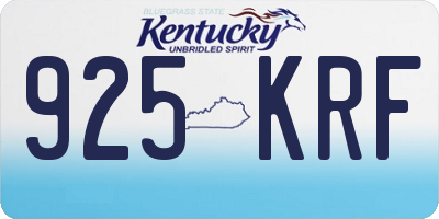 KY license plate 925KRF