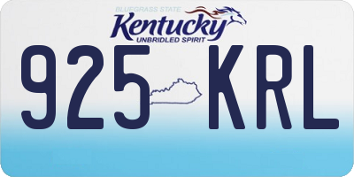 KY license plate 925KRL