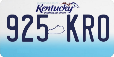 KY license plate 925KRO